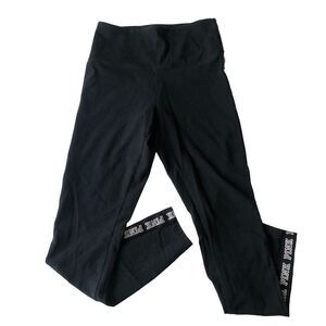 Victorias Secret PINK YOGA Logo Sport Full Length Legging Black Size Medium